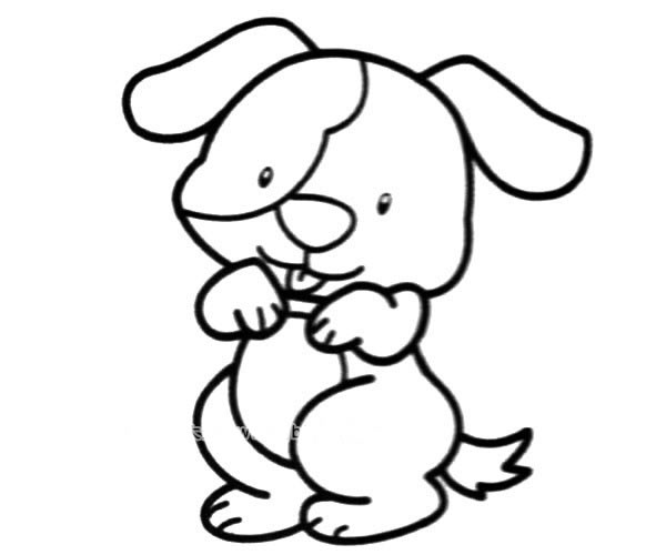 害羞的小狗简笔画