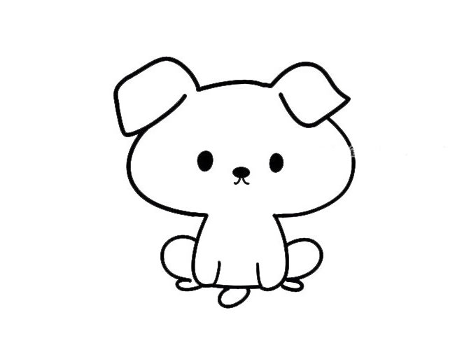 卡通小狗简笔画图片大全_卡通狗简单画法
