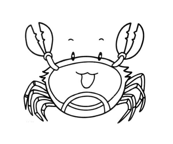 开心的卡通螃蟹简笔画图片