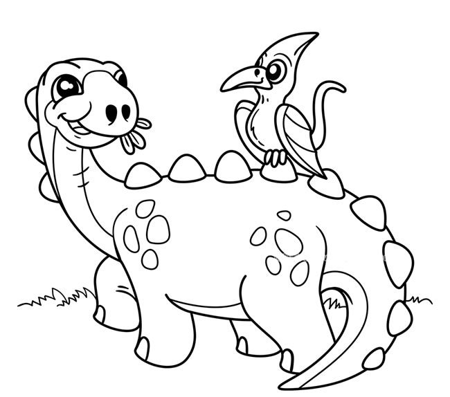 可爱的翼龙简笔画图片_卡通恐龙的简单画法