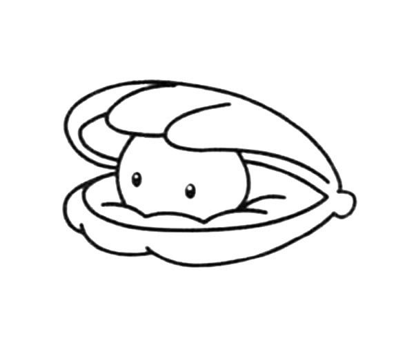 贝壳里的珍珠简笔画图片