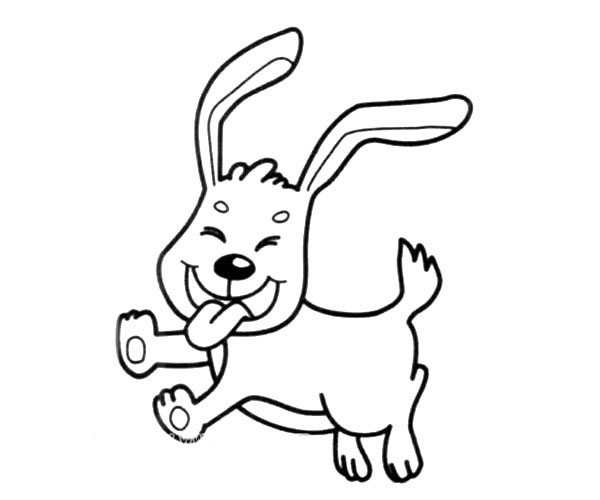 吐舌头开心的小狗简笔画图片_开心的小狗怎么画