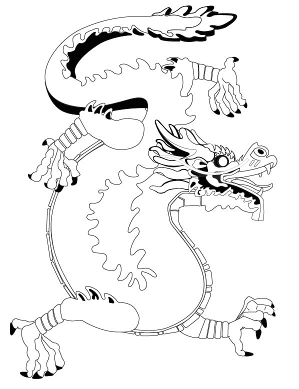 四张中国龙的简笔画图片_中国龙怎么画