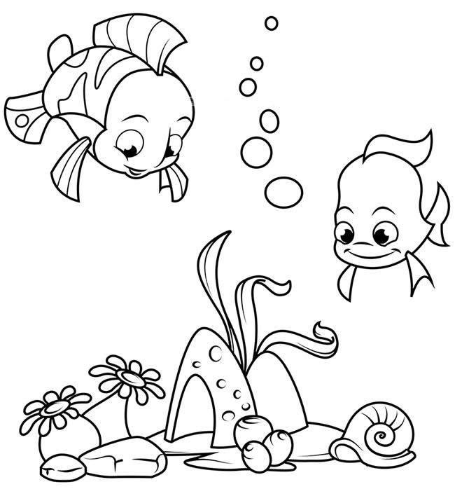 海底世界简笔画之四款可爱的珊瑚鱼简单画法