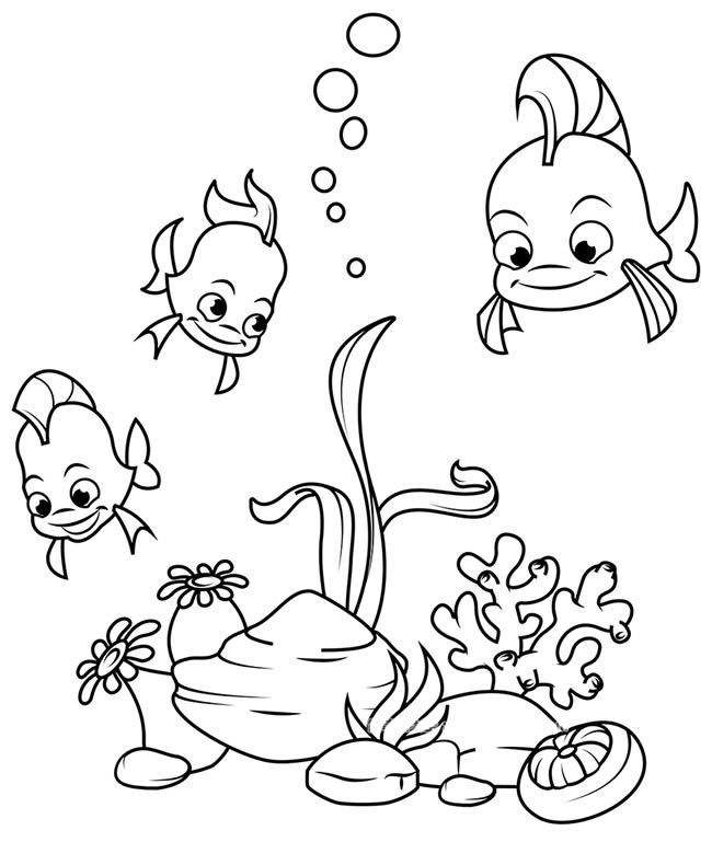 海底世界简笔画之四款可爱的珊瑚鱼简单画法