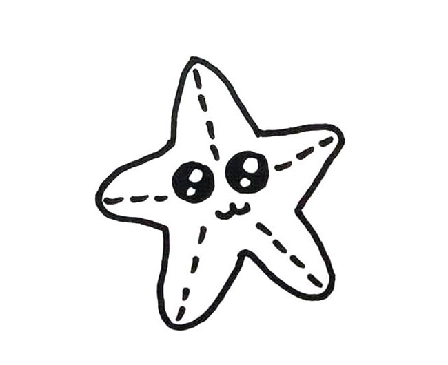 超萌的小海星卡通简笔画图片