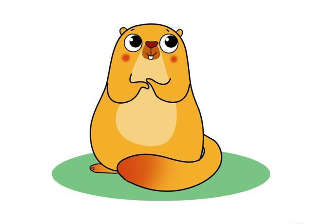 土拨鼠简笔画图片