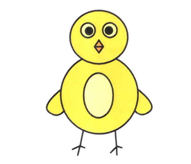 小黄鸡简笔画步骤图解
