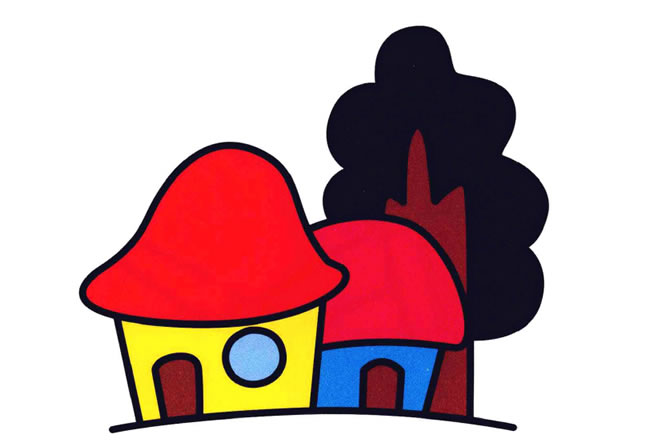 带颜色的小木屋简笔画图片 小木屋的简单画法