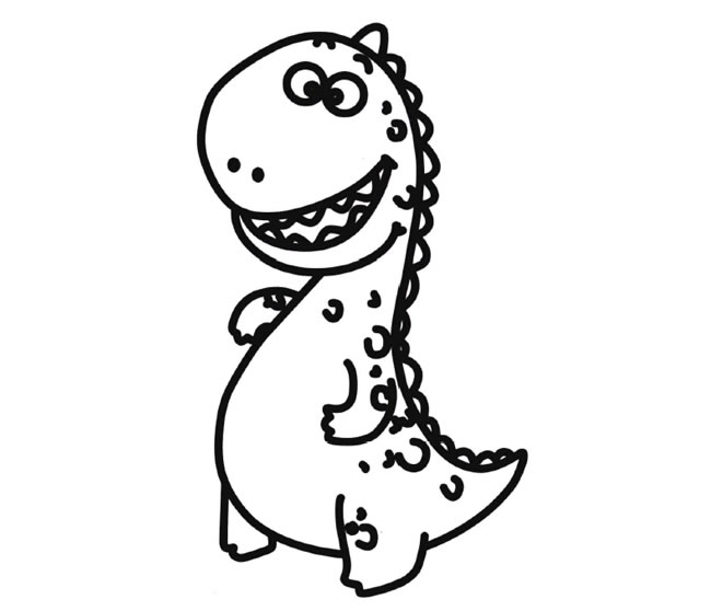 可爱的恐龙简笔画彩色图片 恐龙的简单画法