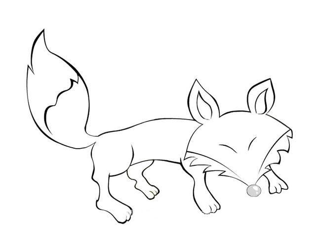 狡猾的狐狸简笔画 狐狸的简单画法