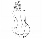 女人背面简笔画图片大全