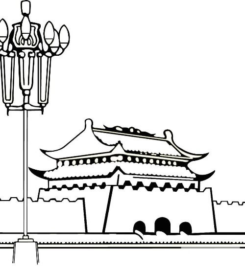 天安门简笔画图片大全