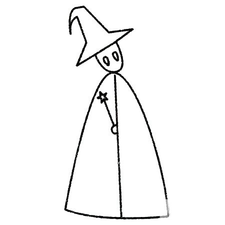 魔法师简笔画的画法步骤 魔法师简笔画图片大全