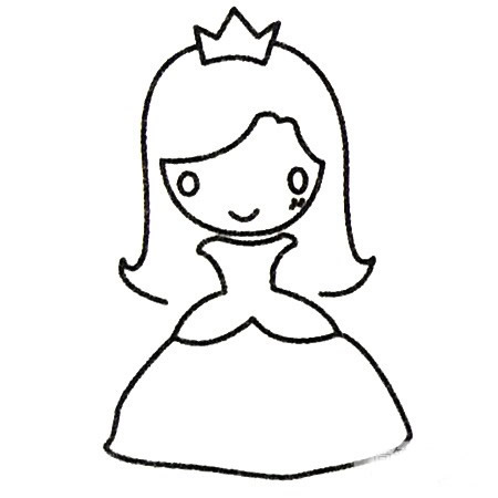 3.然后画身体和裙子。