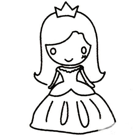 4.最后画ӨL服上的花纹和双手。