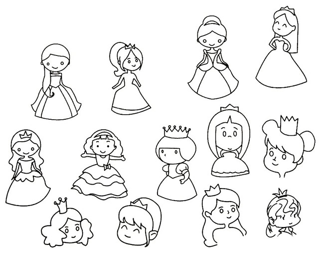 公主简笔画图片大全