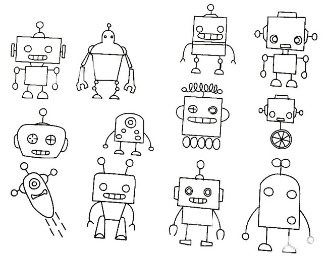 机器人简笔画图片大全