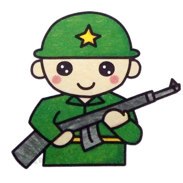 解放军填色图片