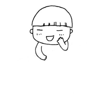 活泼可爱的小男孩简笔画步骤教程