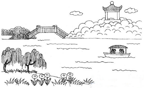 公园风景简笔画图片
