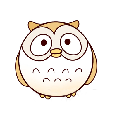 猫头鹰简笔画彩色图片