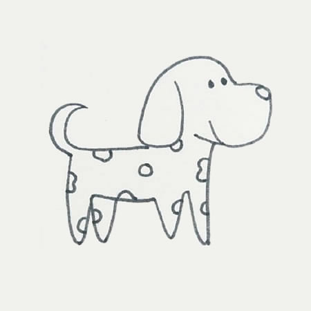 斑点狗简笔画