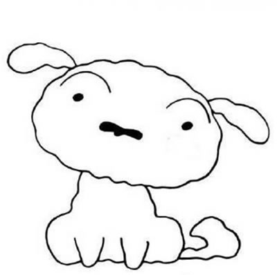 蜡笔小新小白简笔画步骤