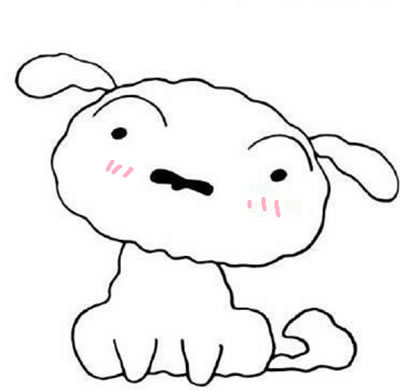 蜡笔小新小白简笔画步骤