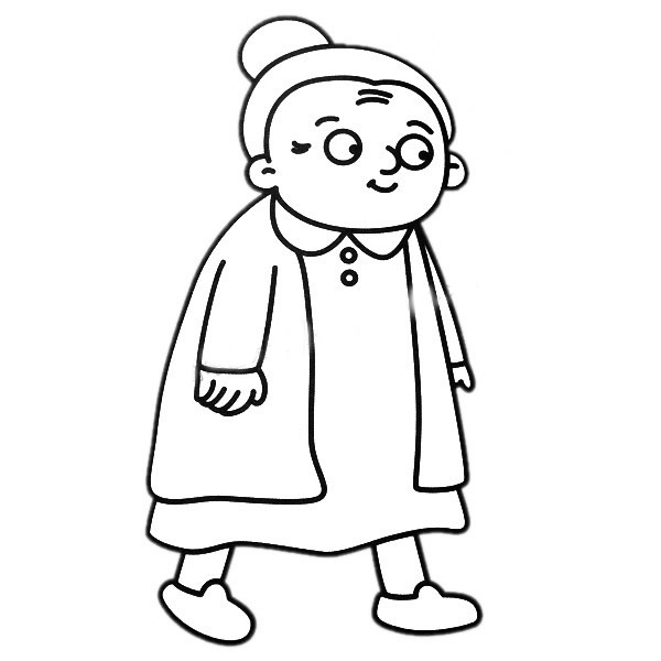 老奶奶简笔画图片