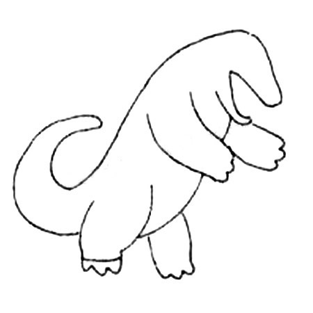 哥斯拉简笔画简单的