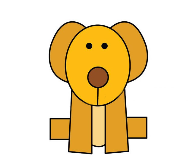 小狗简笔画彩色图片