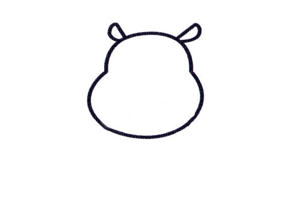 小河马简笔画图片