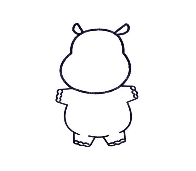 小河马简笔画图片