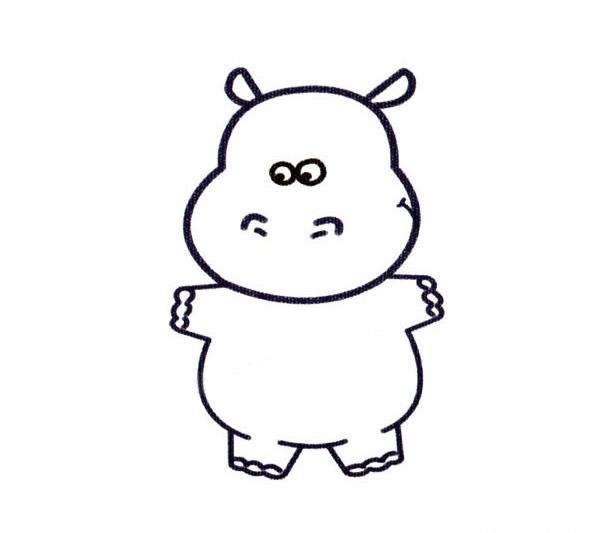 小河马简笔画图片