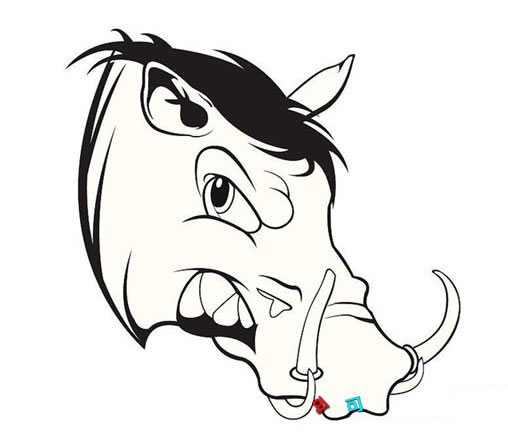 疣猪头怎么画,简笔画疣猪头的画法