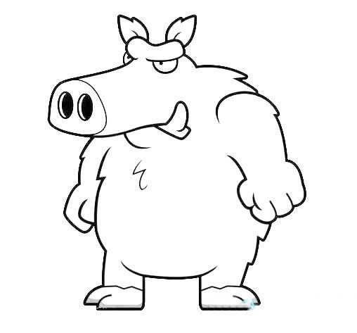 卡通疣猪简笔画,疣猪的卡通画法图片