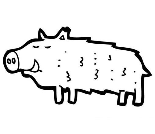 卡通疣猪简笔画,疣猪的卡通画法图片