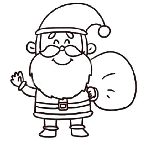 怎样画圣诞老人简笔画步骤图片
