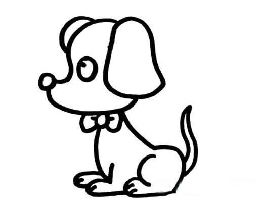 坐立的呆萌狗狗简笔画图片
