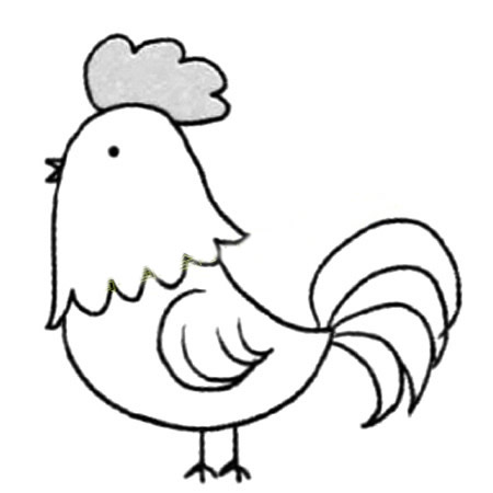 公鸡简笔画步骤