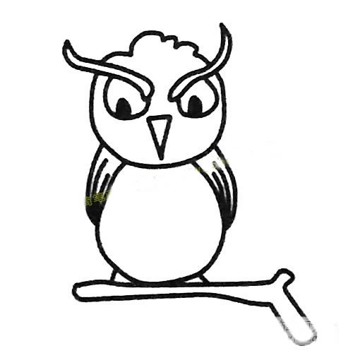 猫头鹰的画法简笔画步骤教程