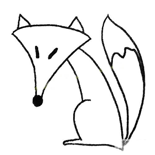 狐狸的画法简笔画步骤教程
