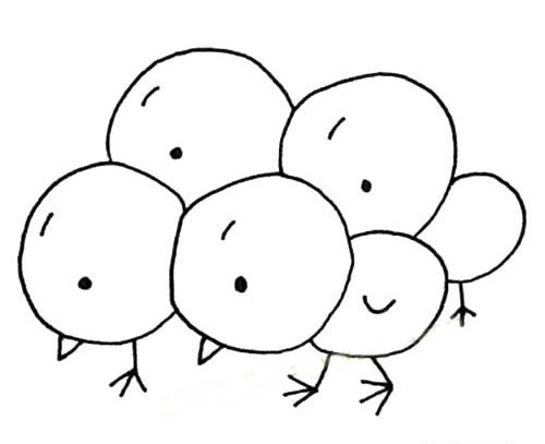小鸡的简笔画图片