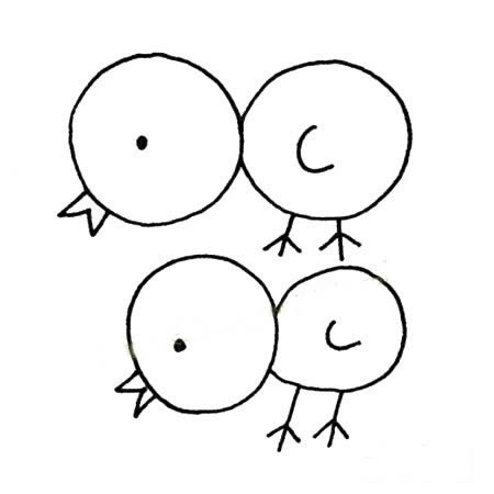 小鸡的简笔画图片