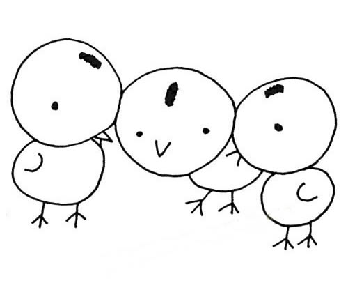 小鸡的简笔画图片