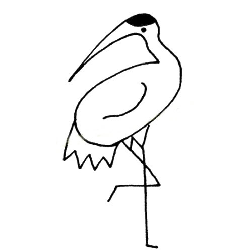 一组丹顶鹤简笔画图片