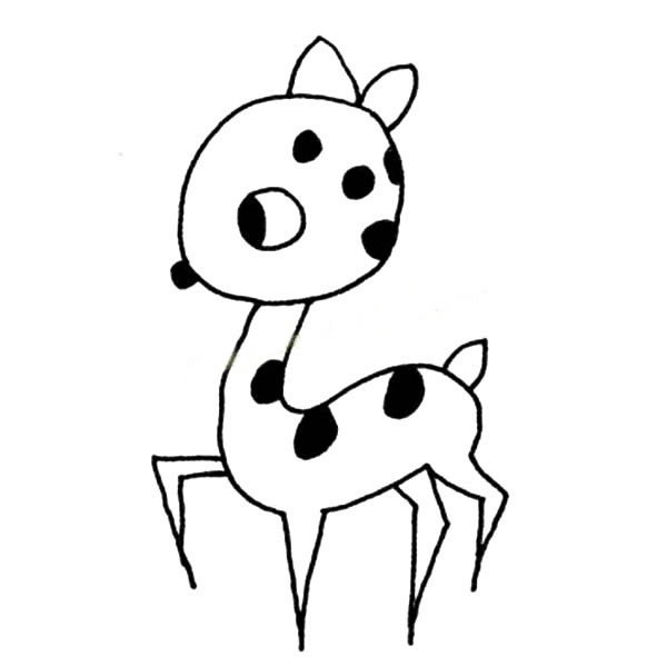 一组可爱的梅花鹿简笔画图片