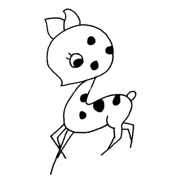 一组可爱的梅花鹿简笔画图片