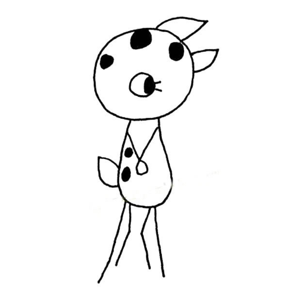 一组可爱的梅花鹿简笔画图片